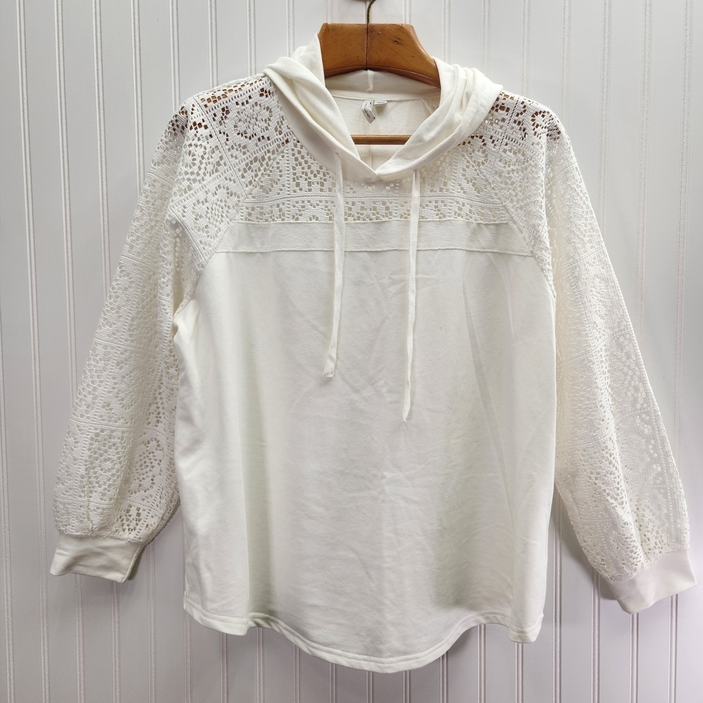 Live Well Lightweight Hooded Sweatshirt With Lace Panels Size 18/20